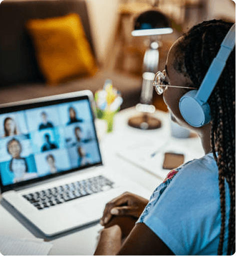 Amdari participant on a video call